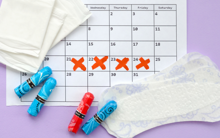 calendar marking menstrual cycle