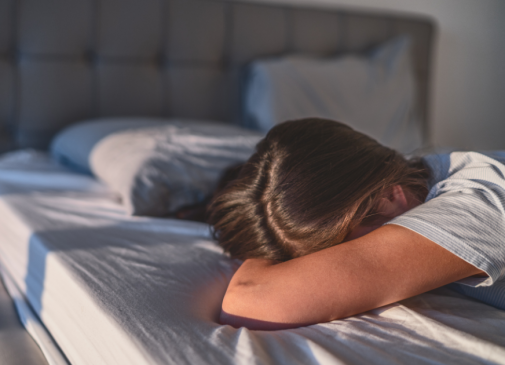 woman tired from anemia