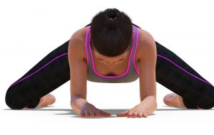Woman doing frog stretch